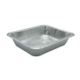 Steam Table Pan 1/2 Size (deep) 128 OZ Aluminum Silver Full Curl 100/Case