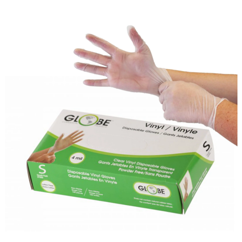 4 Mil Vinyl Gloves Powder-Free (clear) 100/bx