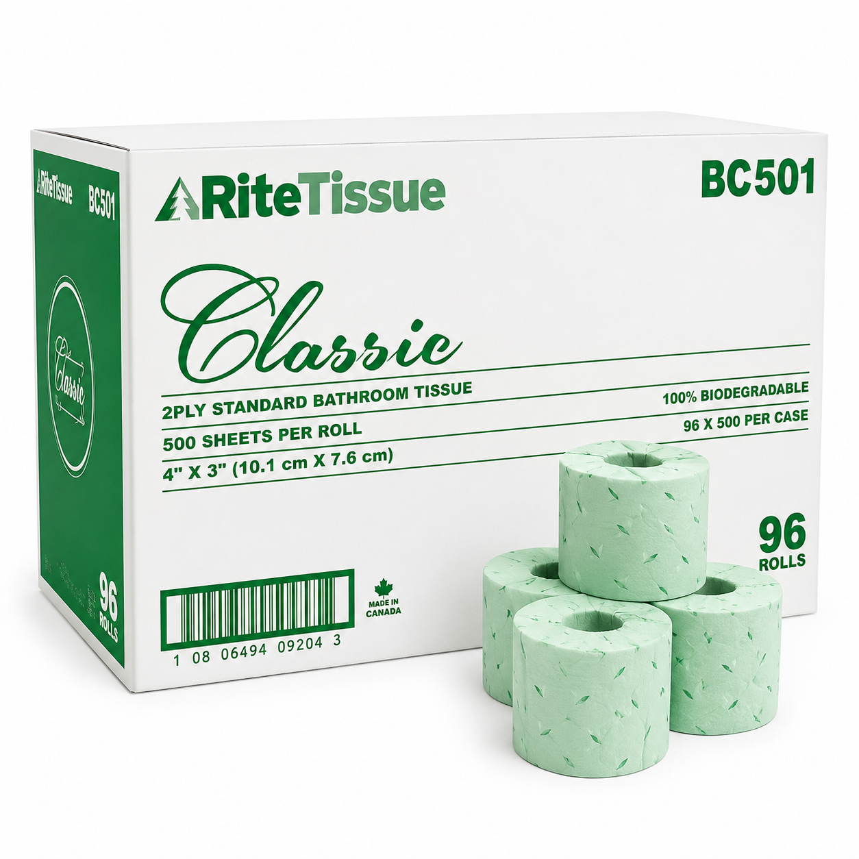 RiteTissue - Classic 2 Ply Toilet Tissue, 96 rolls
