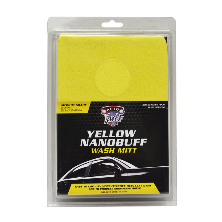 YELLOW NANO BUFF WASH MITT - MEDIUM GRADE