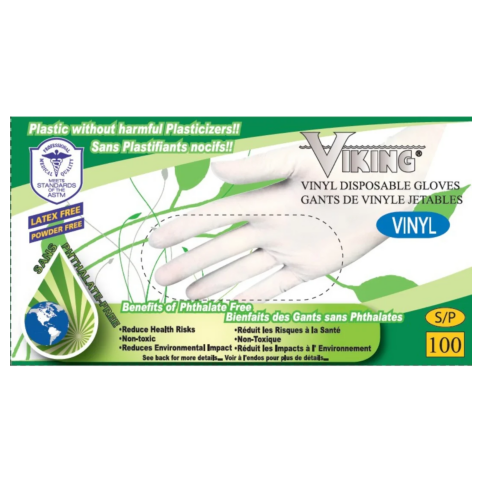 Vinyl Disposable Gloves (Phthalate-free) 100/bx