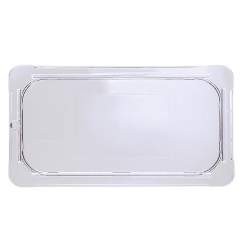 Universal Lid, for 1/3-size food pan, flat, without handle, stackable, temperature range: -40° - 212° F, dishwasher safe, textured non-slip finish, polycarbonate, clear
