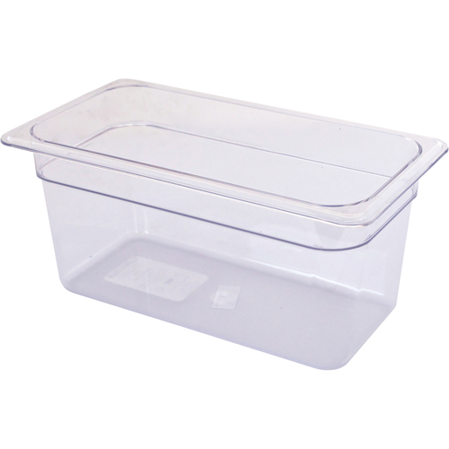 FOOD PAN 1/3 SIZE 2.4QT CAPACITY 12-3/4" X 7" X 2-1/2" DEEP POLY CLEAR