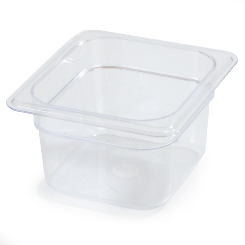 FOOD PAN 1/6 SIZE 1.7QT CAPACITY 4" DEEP POLY CLEAR