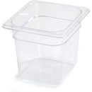 FOOD PAN 1/6 SIZE 2.5QT CAPACITY 6" DEEP POLY CLEAR