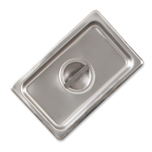 STEAM TABLE PAN COVER, 1/2 SIZE LONG, 20-4/5"L X 6-2/5"W, SOLID, FLAT, HANDLED, 24 GAUGE 304 STAINLESS STEEL