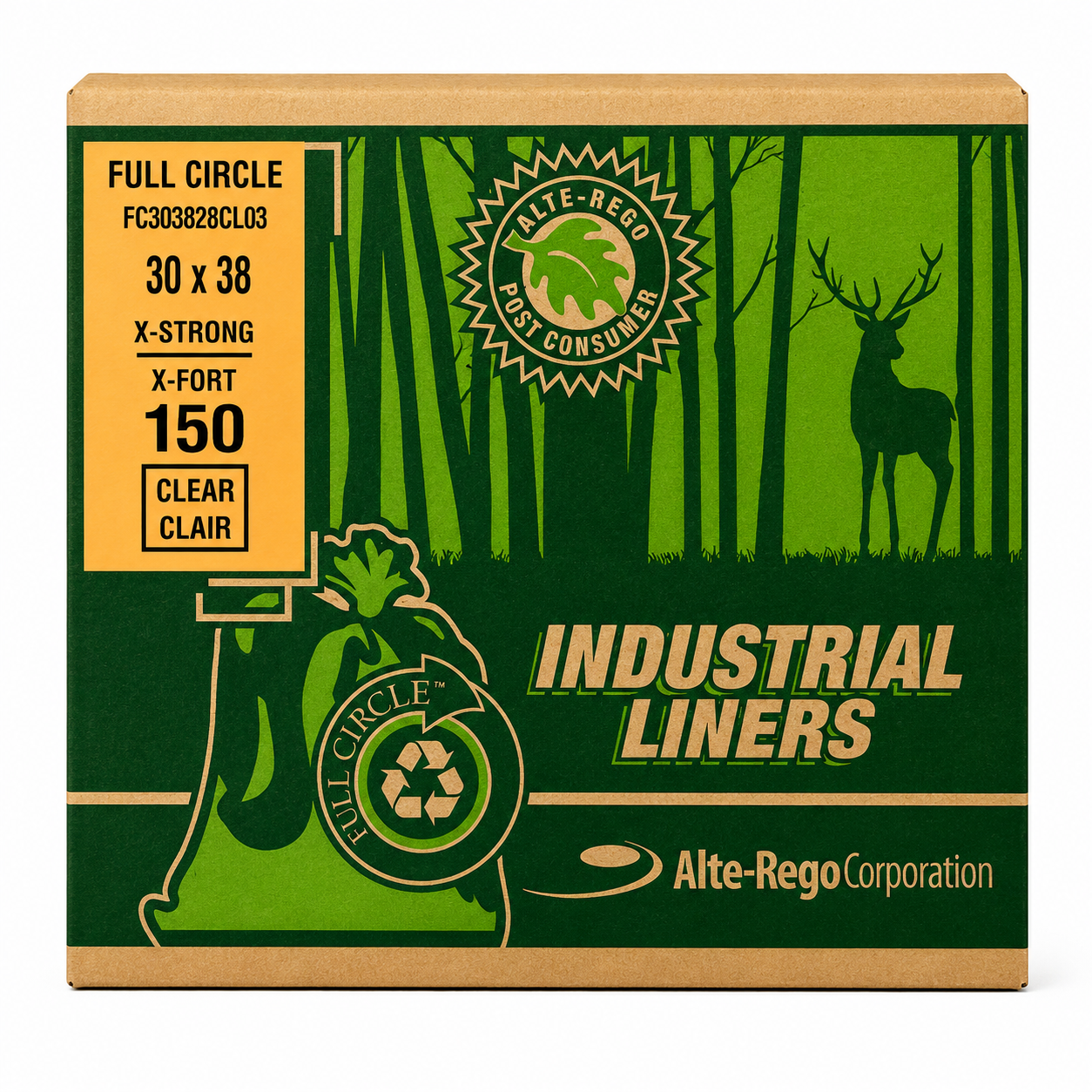 30x38 X-Strong Clear Garbage Bags 150/cs