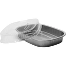 Silver Take-Out Container Base & Clear Dome Lid Combo (Small) 22oz 100/Case