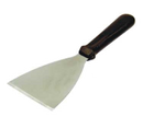 Pan Scraper, 4-3/8" x 3-1/8", black plastic handle, stainless steel