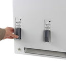 Feminine Product Dispenser Free Push Button for Pads and Tampons - Capacity of 15 no. 4 Pads, 11 no.6 Pads, 22 Tampons / White / Epoxypowder coated finish