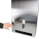 Feminine Product Dispenser Free Push Button for Pads and Tampons - Capacity of 15 no. 4 Pads, 11 no.6 Pads, 22 Tampons / Grey / Stainless steel brushed finish