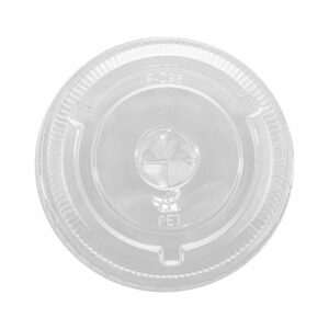 12 oz. – 20 oz. Clear PET Flat Lid (with Straw Hole) 1000/cs