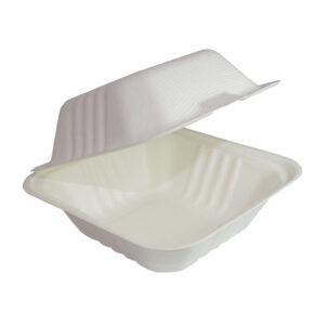 6" Sugarcane Hinged-lid Container 200/cs