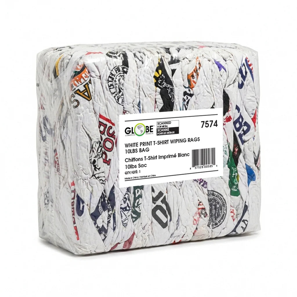 White Print T-Shirt Wiping Rags