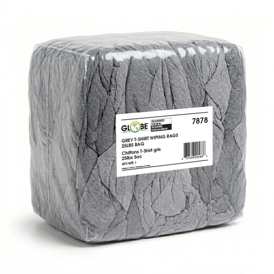 Grey T-Shirt Wiping Rags - 25lbs bag