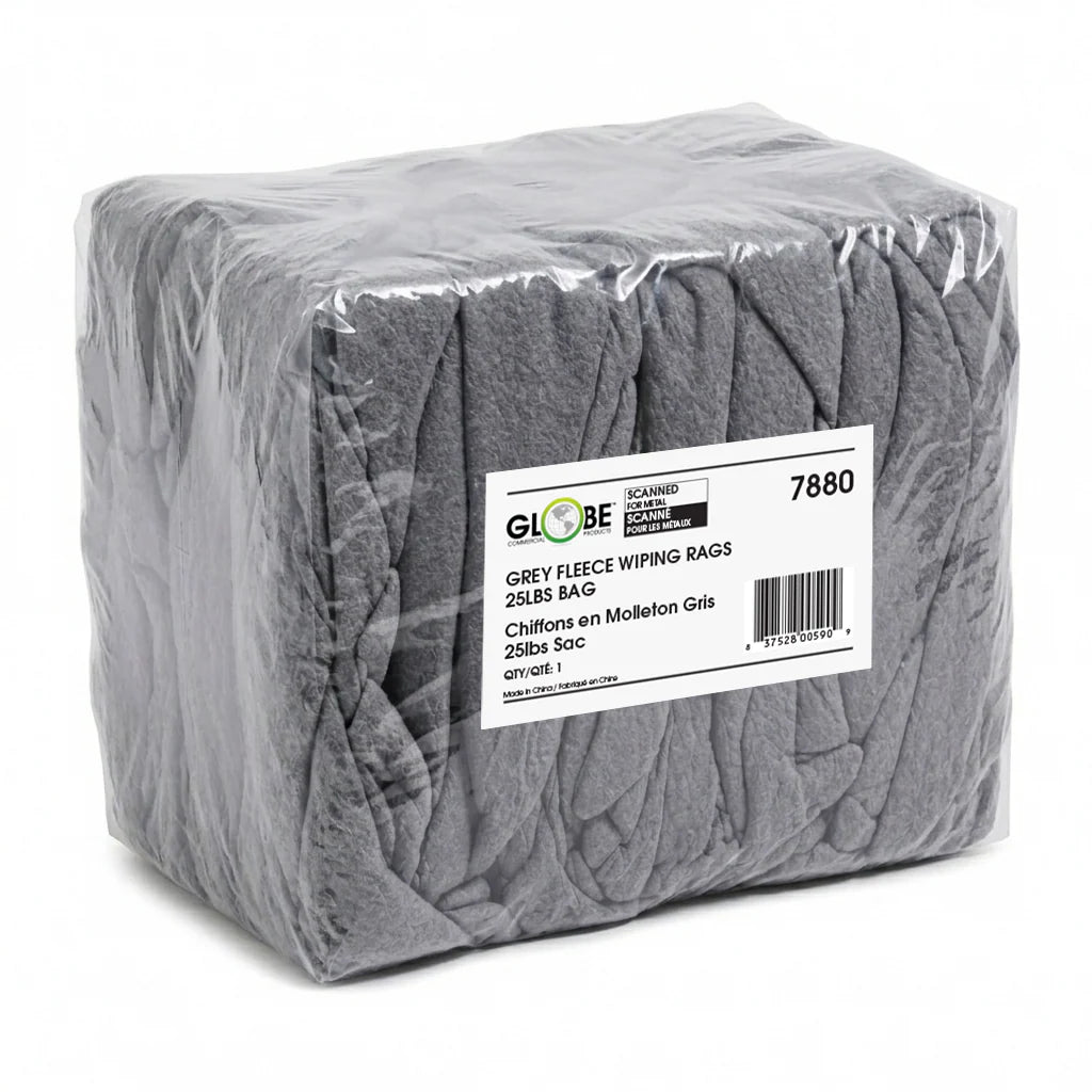 Grey Fleece Wiping Rags - 25lbs bag