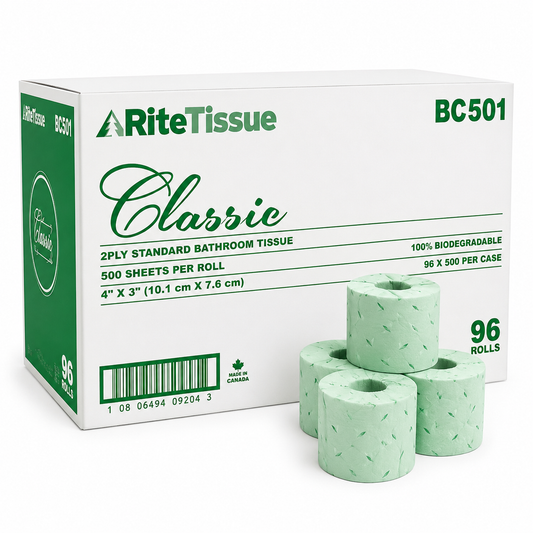 RiteTissue - Classic 2 Ply Toilet Tissue, 96 rolls