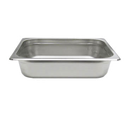 STEAM PAN 1/2 SIZE 2-1/2" DEEP 24 GAUGE STAINLESS STEEL