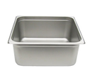 STEAM PAN 1/2 SIZE 6" DEEP 24 GAUGE STAINLESS STEEL
