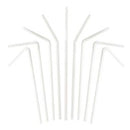 PLA Straws Compostable Wrapped - 8-8.5"H / White / Folding Straws (5000/CS)