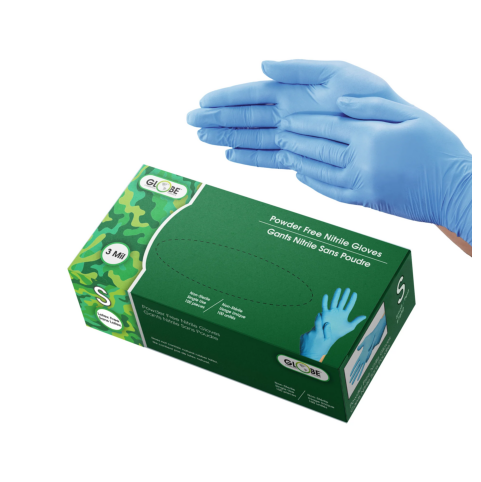 Sky Blue 3 Mil Nitrile Gloves Powder-Free - 100/bx