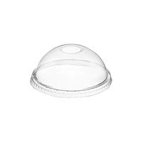 Clear PLA Dome Lids with Hole for Clear PLA Cold Cups - Dome 12 Oz to 20 Oz / Clear (1000/CS)