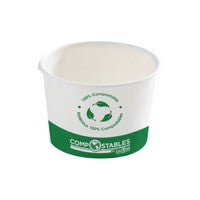 PLA Lined Paper Food Containers - 16 Oz / White (500/CS)