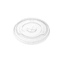 Clear PLA Dome Lids with Hole for Clear PLA Cold Cups - Flat 12 Oz to 20 Oz / Clear (1000/CS)