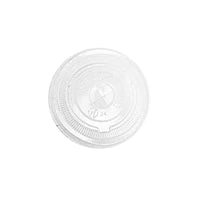 Clear PLA Dome Lids with Hole for Clear PLA Cold Cups - Flat 12 Oz to 20 Oz / Clear (1000/CS)