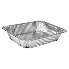 Steam Table Pan 1/2 Size (deep) 128 OZ Aluminum Silver Deep Full Curl 100/Case