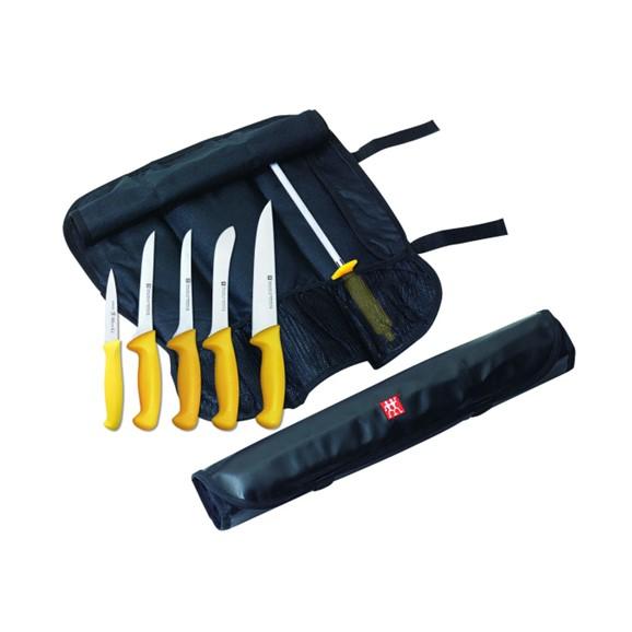 TWIN MASTER 6 PC SET IN KNIFE ROLL