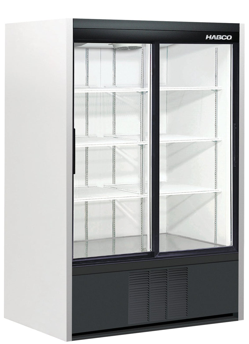 Refrigerated Display Merchandiser, two-section, 40.0 cu. ft., bottom mounted self-contained Cassette® refrigeration