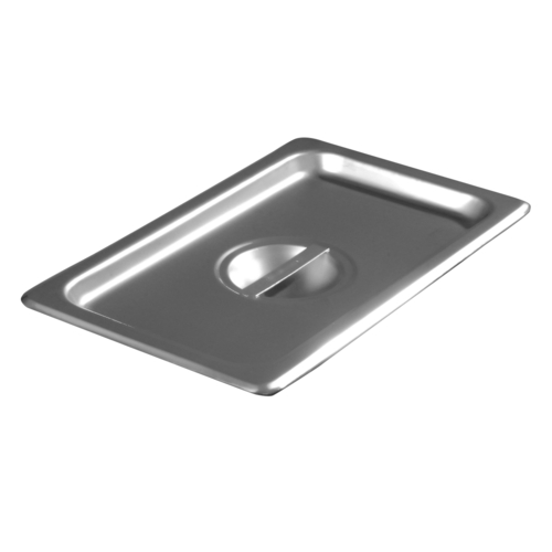 STEAM PAN COVER, 1/4 SIZE, SOLID, 24 GAUGE STAINLESS STEEL
