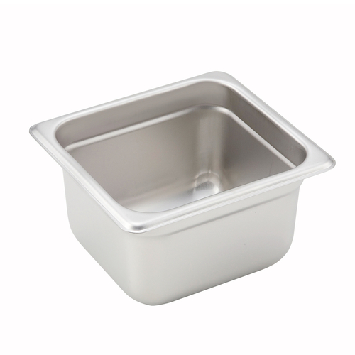 Steam Pan, 1/6 size, 24 gauge stainless steel, NSF