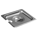 STEAM PAN COVER 1/6 SIZE SLOTTED 24 GAUGE STAINLESS STEEL