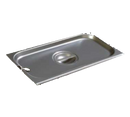 STEAM PAN COVER 1/3 SIZE SLOTTED 24 GAUGE STAINLESS STEEL